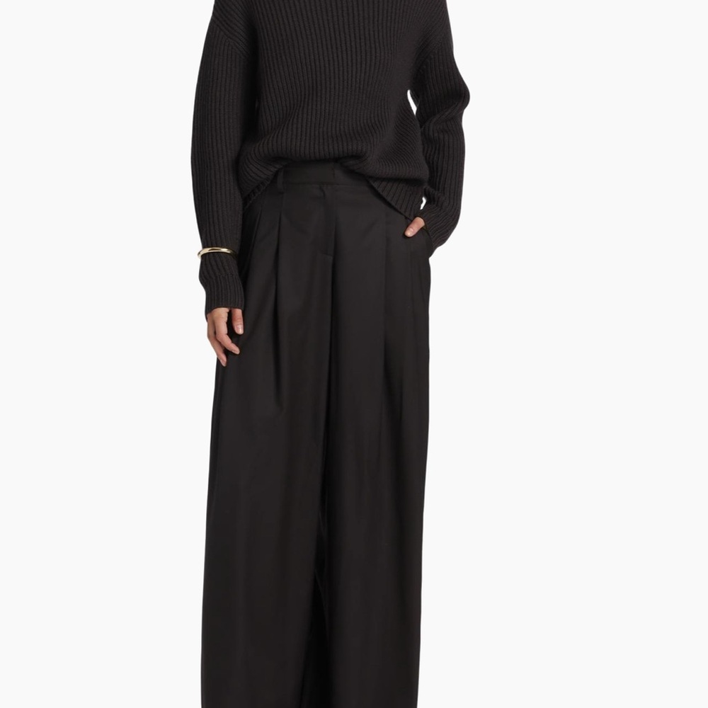 TWP New Didi Twill Wide-Leg Pants in Chocolate, size 6 - Picture 2 of 7